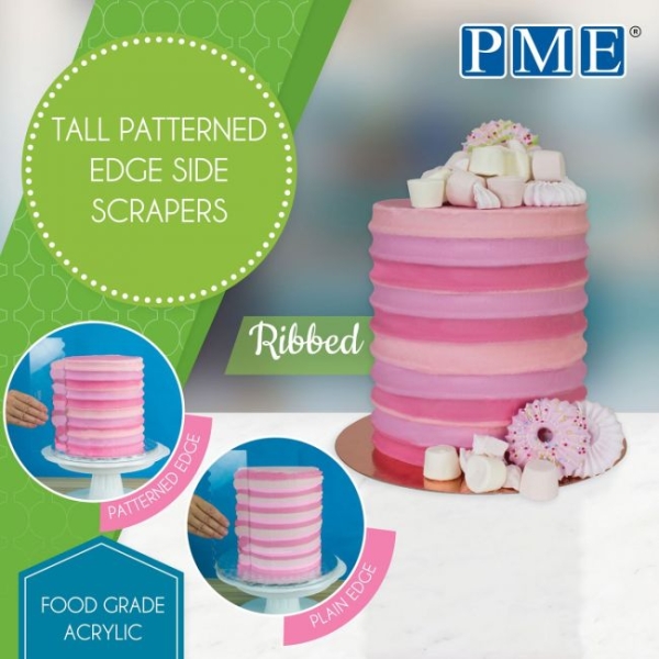 Tall Patterned Edge Side Scraper - Ribbed